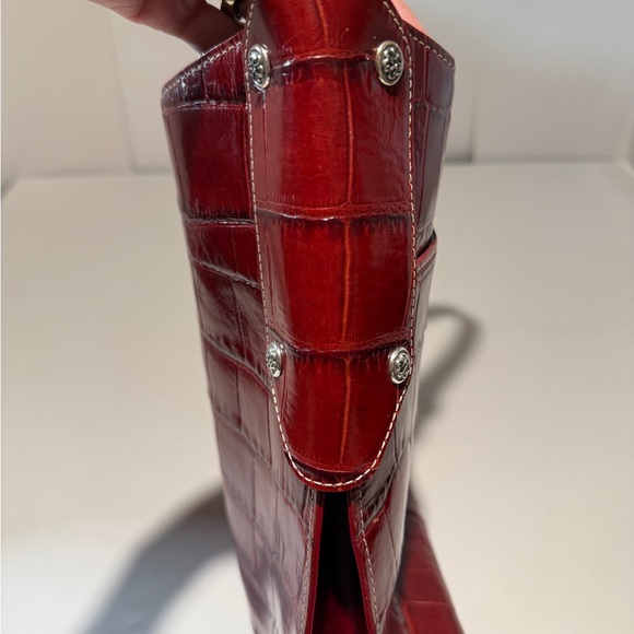 Brighton Endora red croc embossed leather shoulder bag - Picture 14 of 16